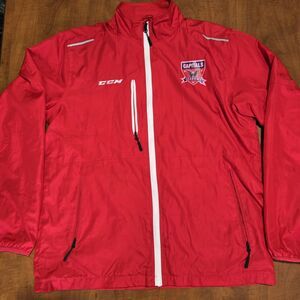 CCM Mens Washington Capitals Academy Full Zip 3 Pocket Windbreaker Jacket L